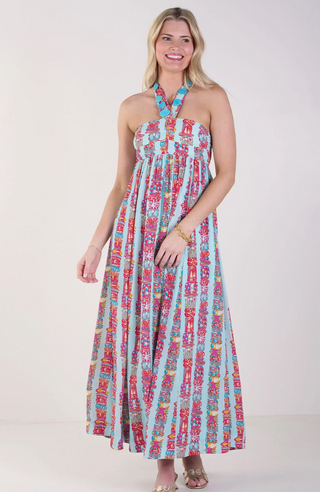 Zoe Halter Dress Iconic Iris