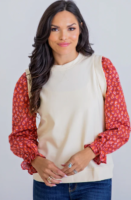 Leopard Slv Sweatshirt