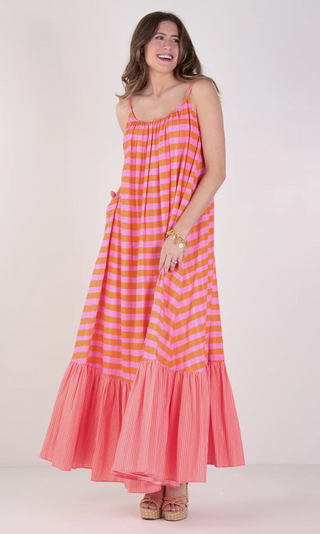Susannah Maxi Coral Pink Stripe