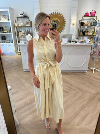 Arlene Dress Macadamia Seersucker