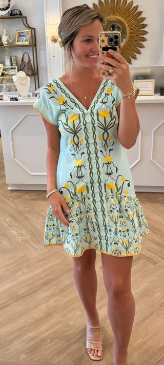 Ruby Dress Aqua Garden
