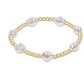 Admire Gold 3mm Bead Bracelet -
Pearl