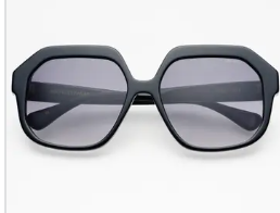 Black Stella Acetate Womens Octagonal Sunglasses