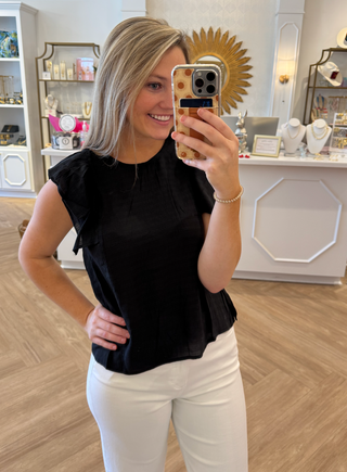 Black flutter Sleeve Top