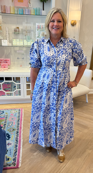 Rosie Shirtdress Steel Paisley