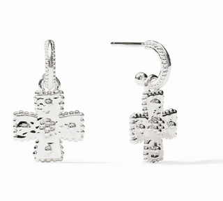 Silver Canterbury Hoop and Charm Earring