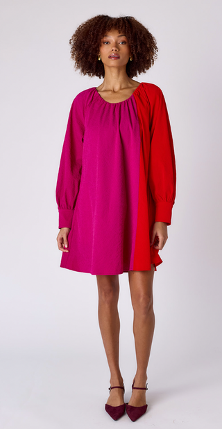 Bentley Dress Sangria Colorblock