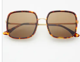 Dark Tortoise Cosmo Acetate Womens Square Sunglasses