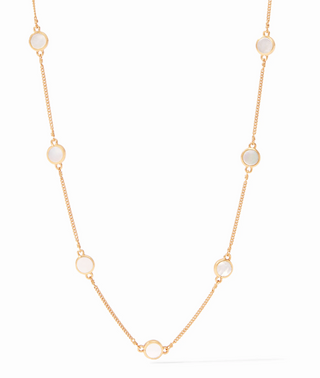 Valencia Delicate Station Necklace Mother of Pearl