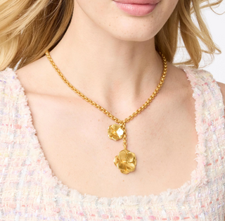 Bloom Lariat Necklace-Gold-OS