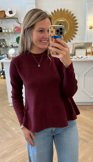 Aubergine swing sweater