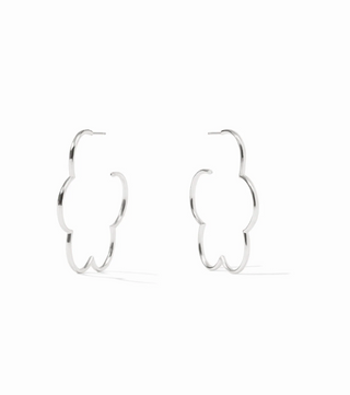 Gardenia Hoop- Silver- S