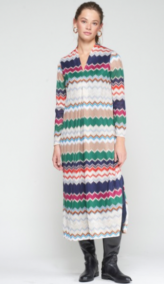 DRESS MARGA ESPIGA VERDE ROSA JACQUA