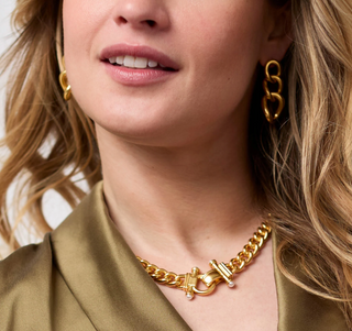 Dolce Demi Link Necklace Gold Pearl