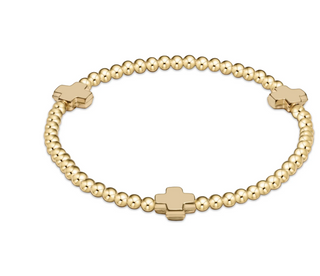 Extends signature cross 3mm bead bracelet