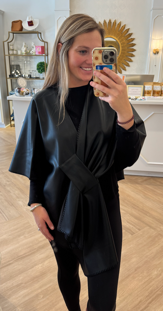 Black Vegan Leather Wrap