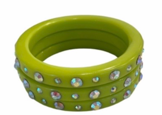 M- Lime Shimmer Bangles