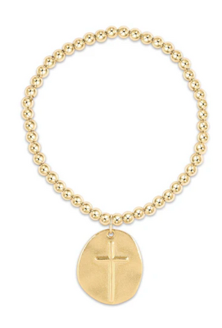Classic Gold 4mm Bead Bracelet- Inspire Gold Charm