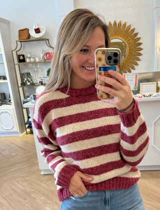 Pink Horizontal Stripe sweater