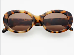 Milky Tortoise Aria Acetate Womens Oval Sunglasses