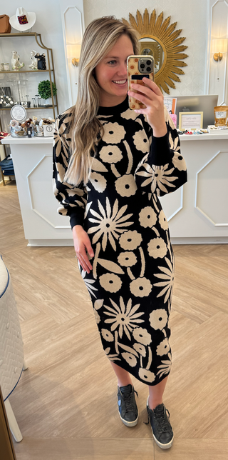 Black and White Print Dress