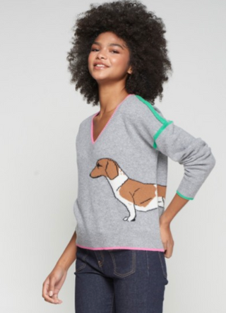 GREY DACHSHUND SWEATER