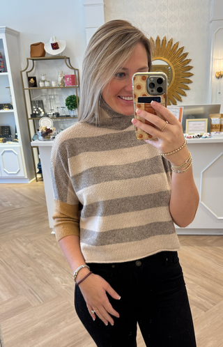 Beige Multi Londan Stripe Sweater