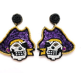 Purple/ Gold Pirate Earrings