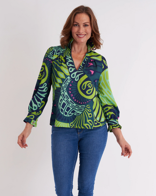 Aspen Blouse Paddle Celadon