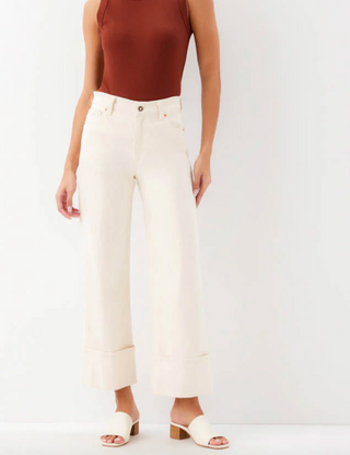 Natural Cuffed Cropped Jeans