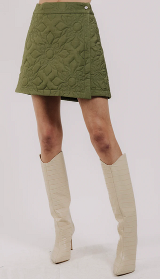 Ｍelanie Quilted Skirt Olive