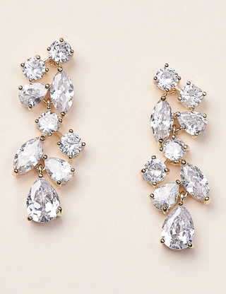 Scattered Vine CZ Earrings | Gold / Pierced