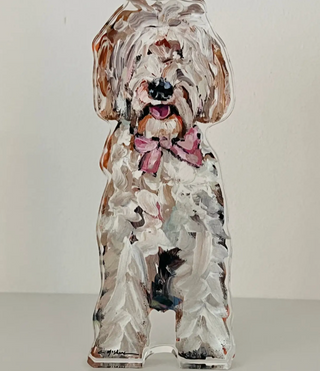 "Doodle Pink Bow" acrylic shelfie