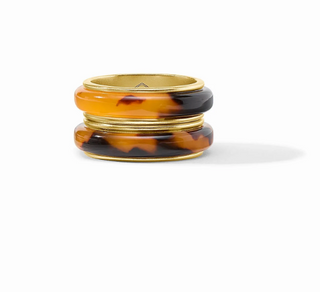 Carnaby Duet Ring Gold & Acrylic Tortoiseshell