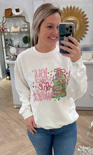 White Joy to the World Christmas Crewneck