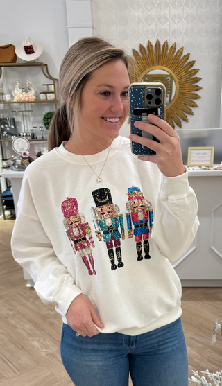 White Nutcracker crewneck