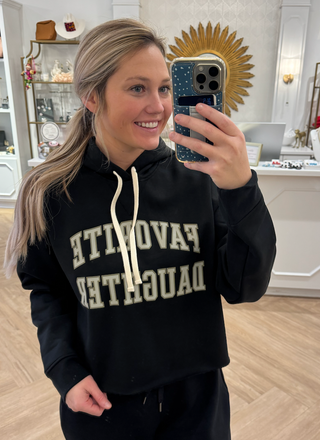 Black/stone The Cropped Collegiate Hoodie