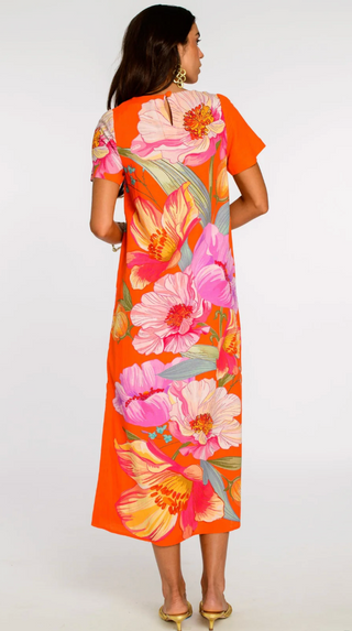 TESS MIDI DRESS sunset Blooms