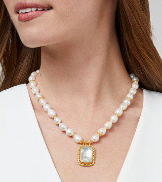 Marbella Statement Necklace- Iridescent Clear Crystal