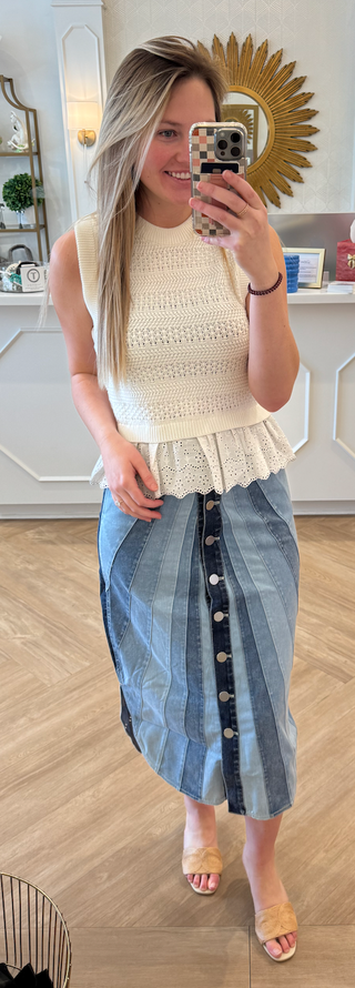 White Ebba Sweater Tank