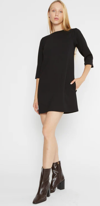 Black Ponte A-line Dress