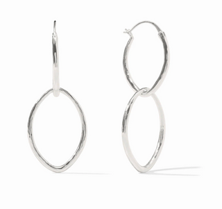 Fleur- de- Lis 2-in- 1 Earring- Silver- Silver- OS