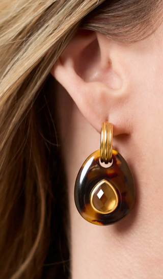 Carnaby Hoop & Charm Earring Tort
