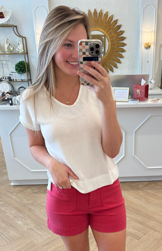 R7808 CREME Knit Top