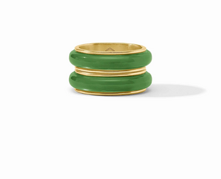 Carnaby Duet Ring Gold & Acrylic Palmetto Green