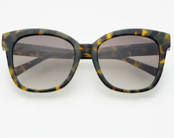 Tortoise Amber Acetate Womens Cat Eye Sunglasses