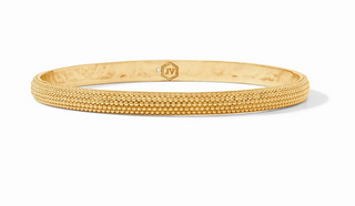 Beaded Eternity Bangle - Cabochon-Gold-M