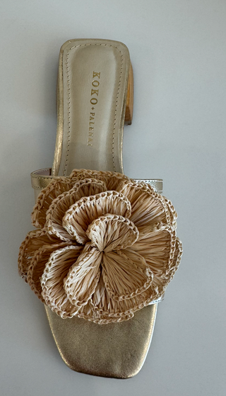 ANA GOLD/RAFFIA FLOWER