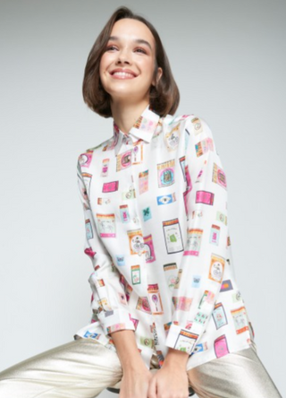 WHITE SHIRT MATCHBOX PRINT