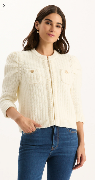 Ivory Liza Blend Knit Jacket